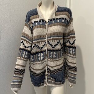 Vintage Portraits Northern Isles Knitted
By Hand Cardigan Sweater XL